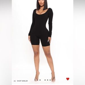Black contoured romper